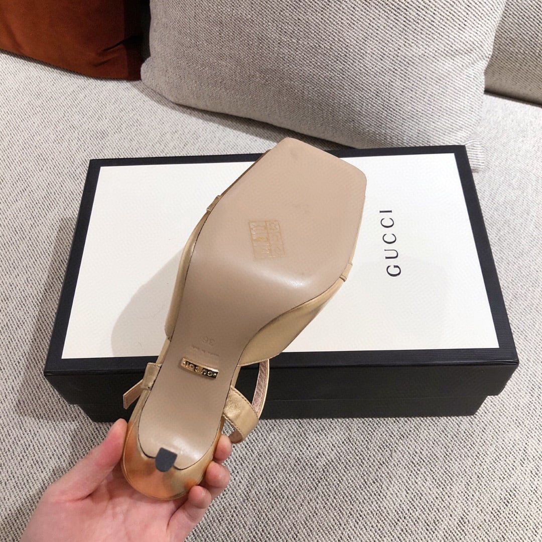 Gvc*1 Ankle Buckle Strap Sylvie Chain Sandals In Gold