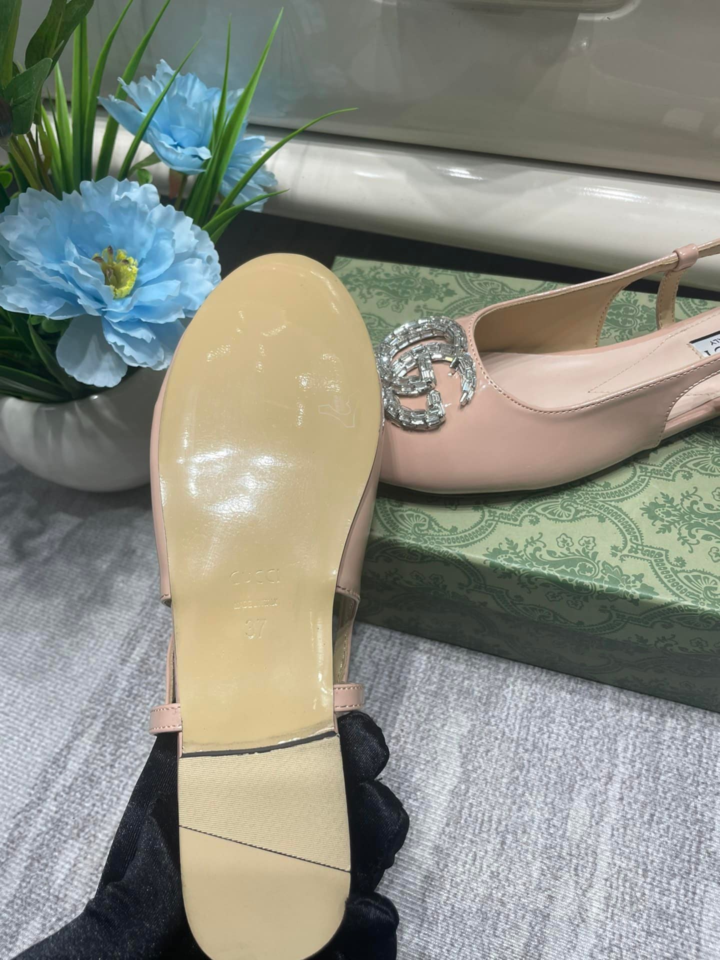 Gvc*1 Women’S Ballerina With Double G Pale Pink 762765 Bnc00 6705