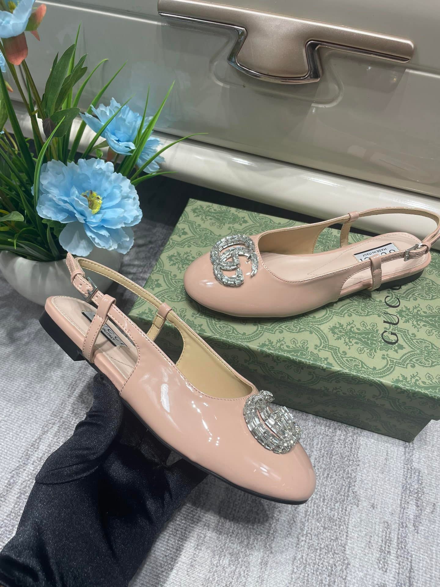 Gvc*1 Women’S Ballerina With Double G Pale Pink 762765 Bnc00 6705
