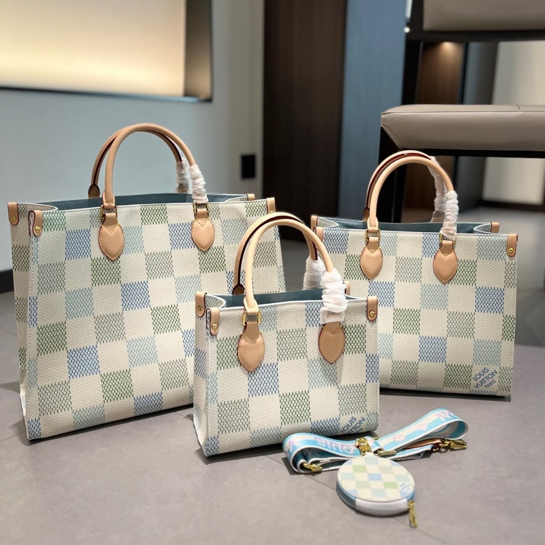L0vis Vvtt0n Onthego Mm Damier Canvas Pistachio 35Cm N40518