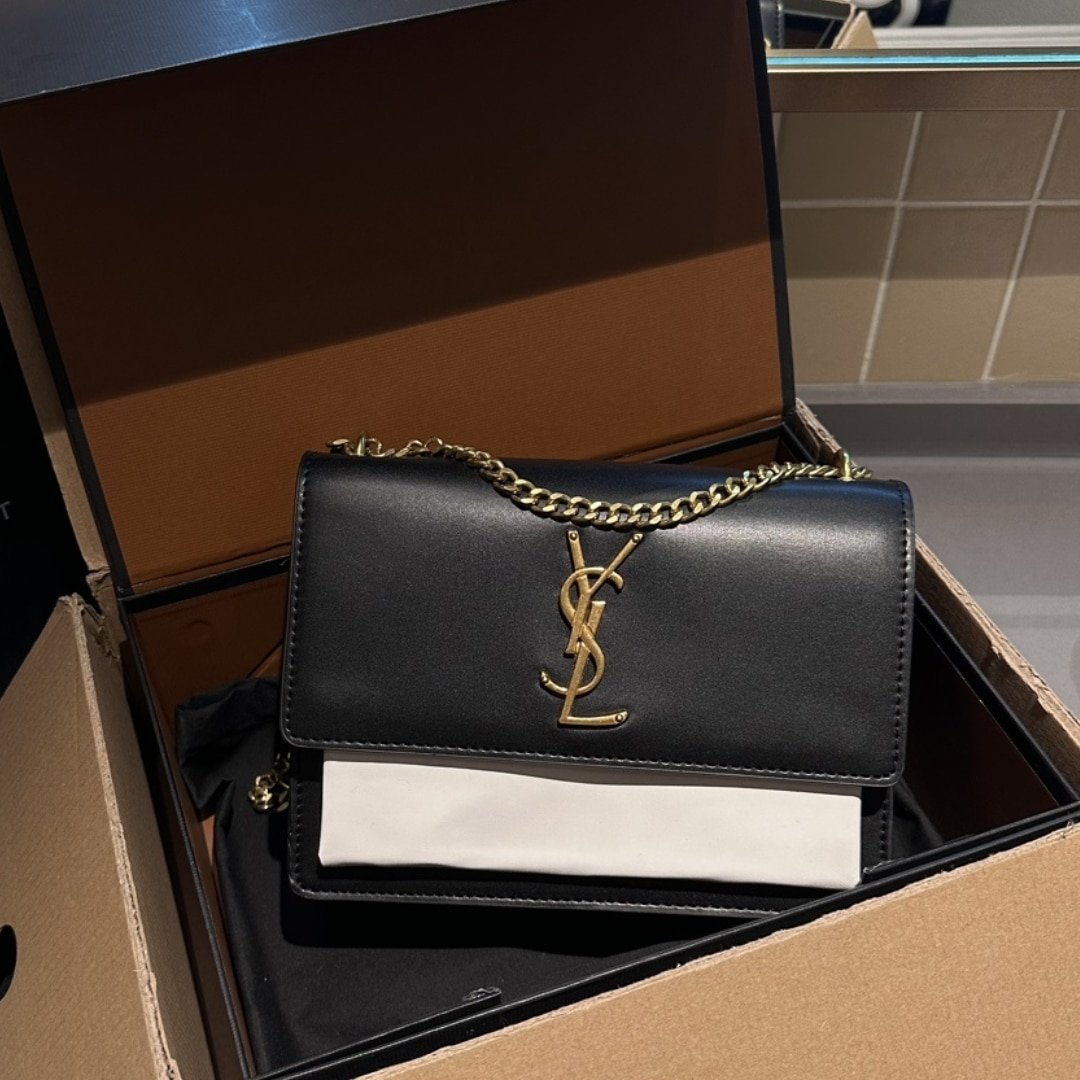 Sa1nt Lau*nt Sunset Medium In Smooth Leather Bag Black 22Cm 634723 D4267 1031