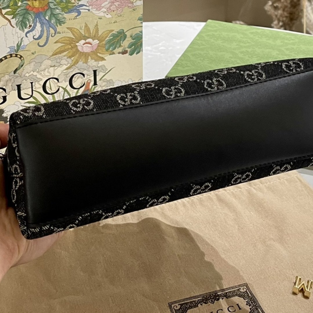 Gvc*1 Ophidia Gg Small Shoulder Bag Black 23Cm 499621 Fac2F 8450