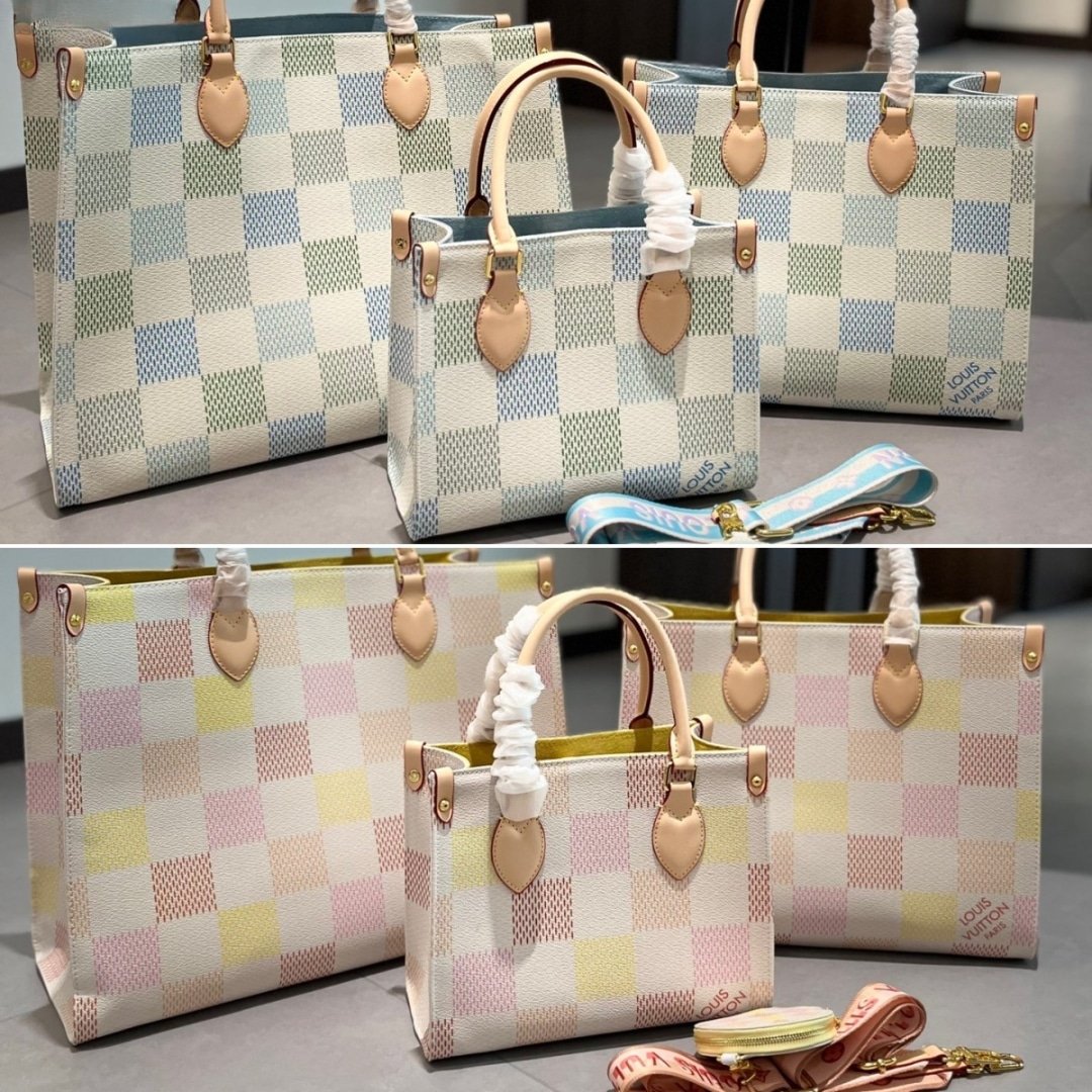 L0vis Vvtt0n Onthego Mm Damier Canvas Pistachio 35Cm N40518