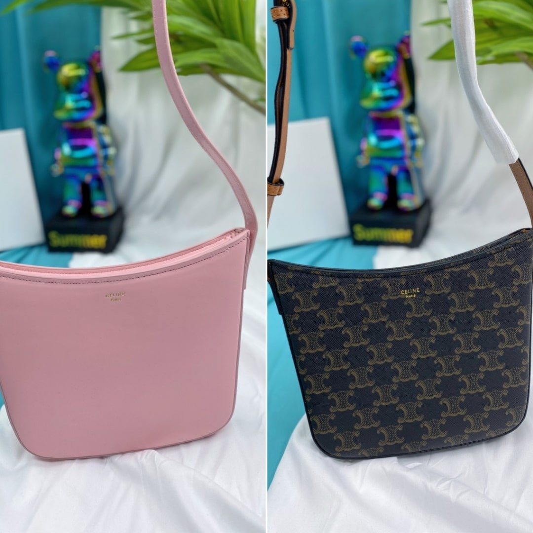 Ce1i*e Croque Bag In Triomphe Canvas And Calfskin Pink 19Cm 112272Cuz 04Lu