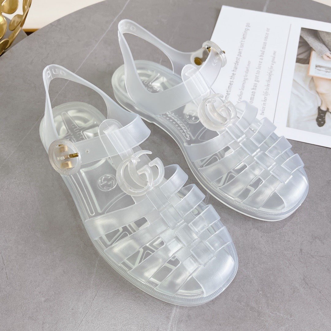 Gvc*1 Sandal With Double G Silver 674133 Jfm00 8300