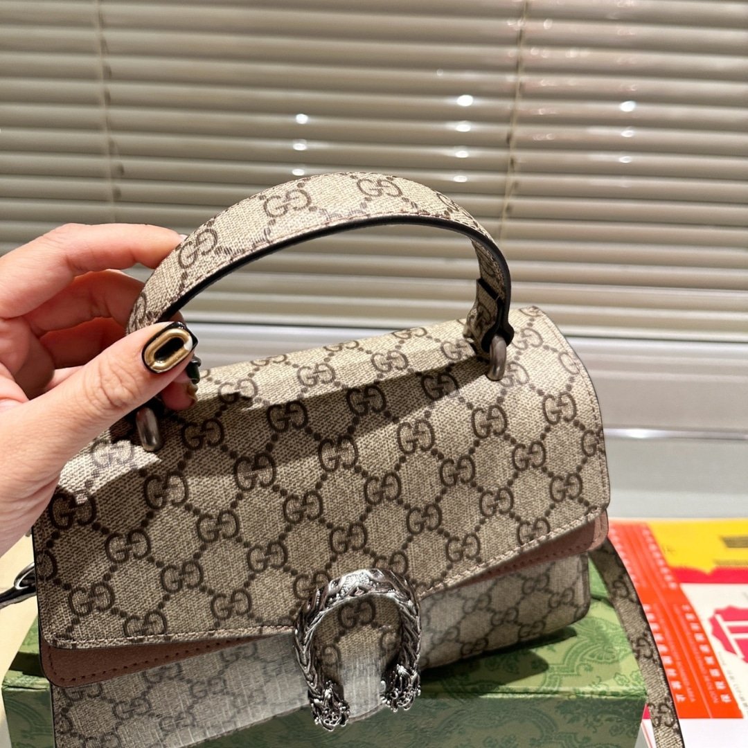 Gvc*1 Damen Dionysus Gg Canvas Top Handle Bag Brown 24Cm