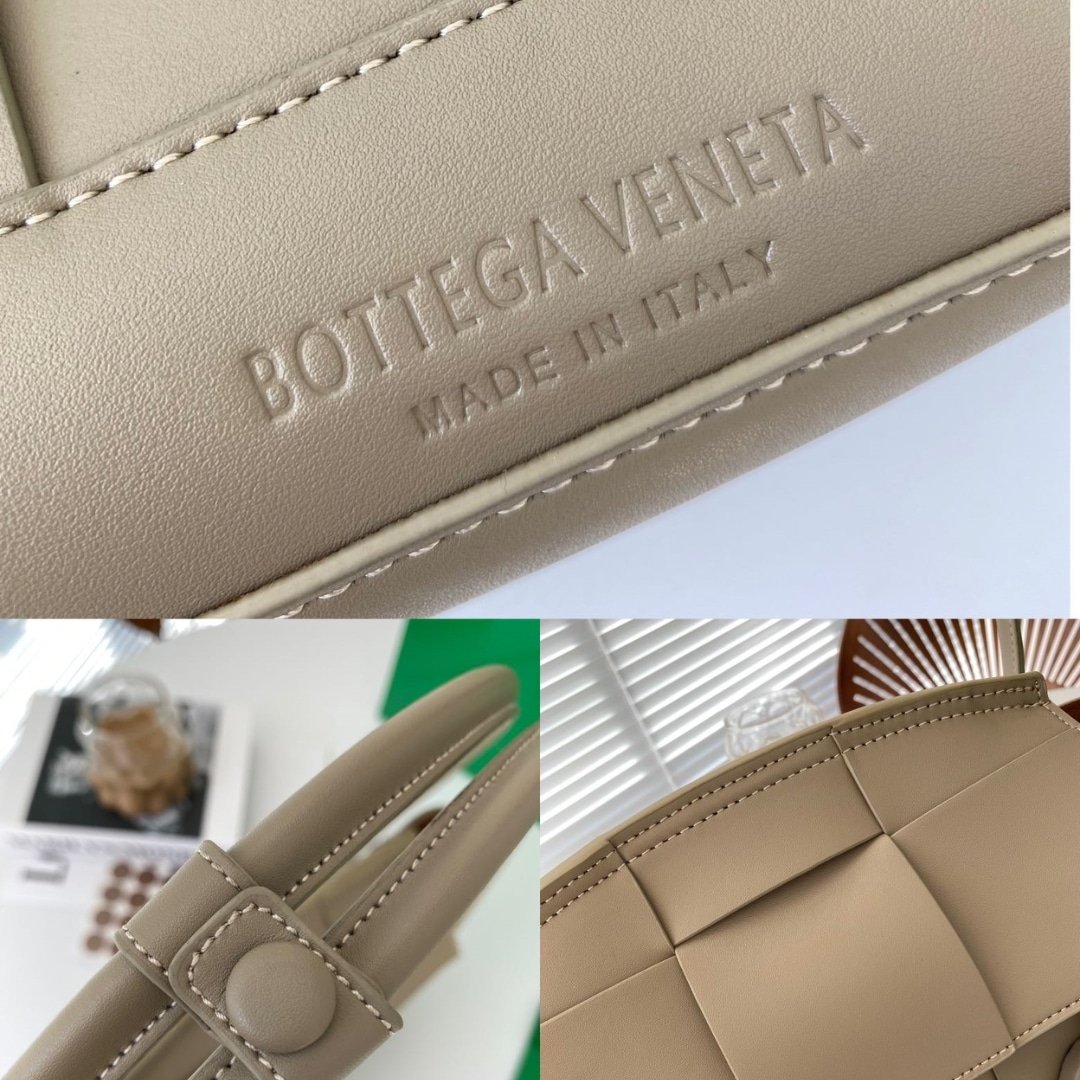 B0tt*ga Ven*ta Arco Handbag Intrecciato Leather In Mud 20Cm