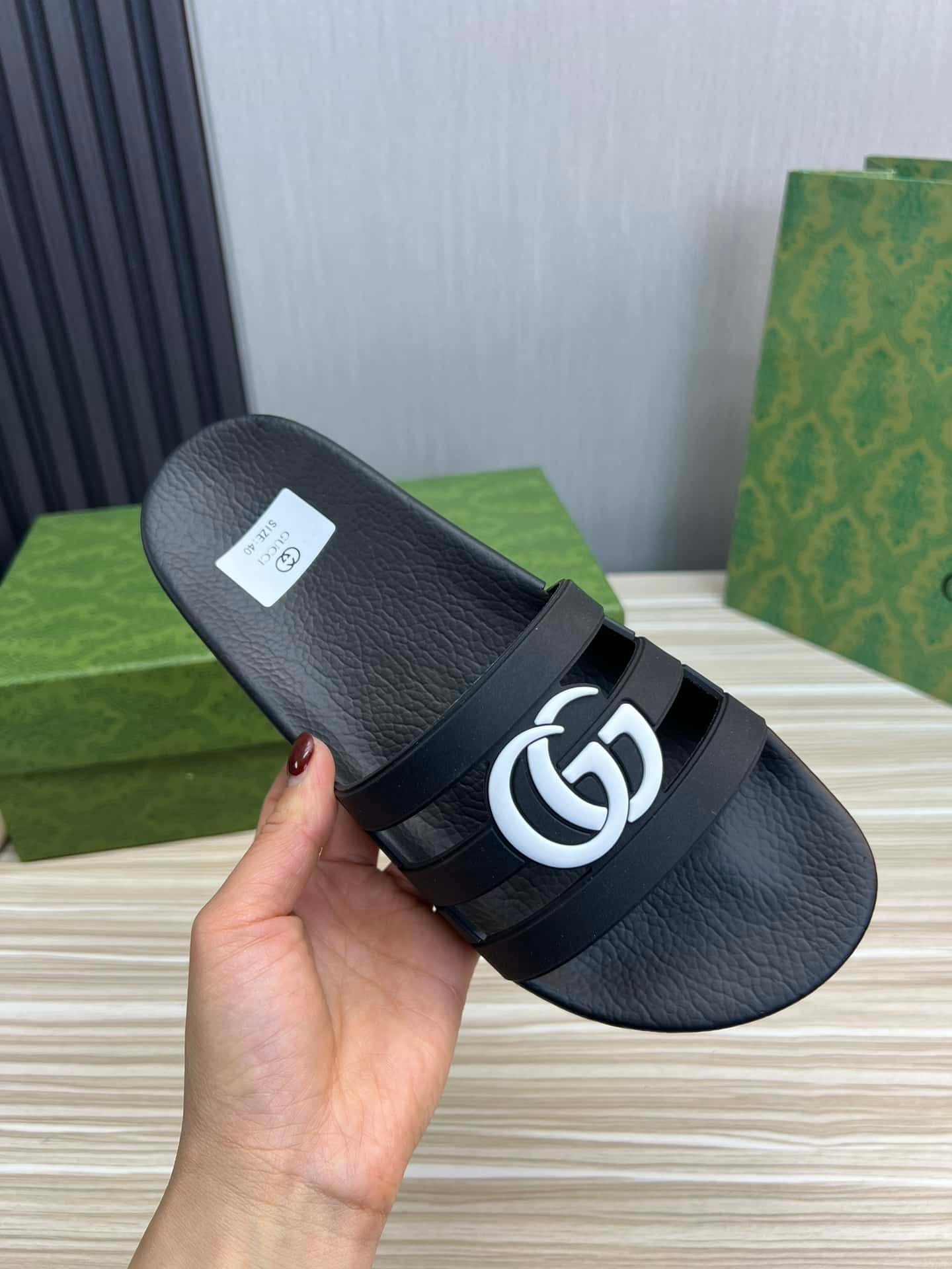 Gvc*1 Slippers Sandals Mules Summer With Gg Logo White
