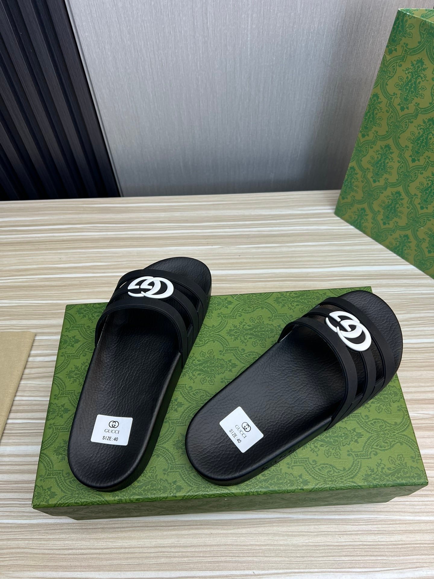 Gvc*1 Slippers Sandals Mules Summer With Gg Logo White