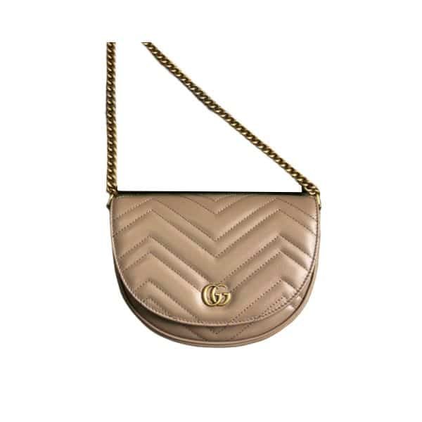 Gvc*1 Gg Marmont Matelassé Chain Mini Bag Beige 20Cm