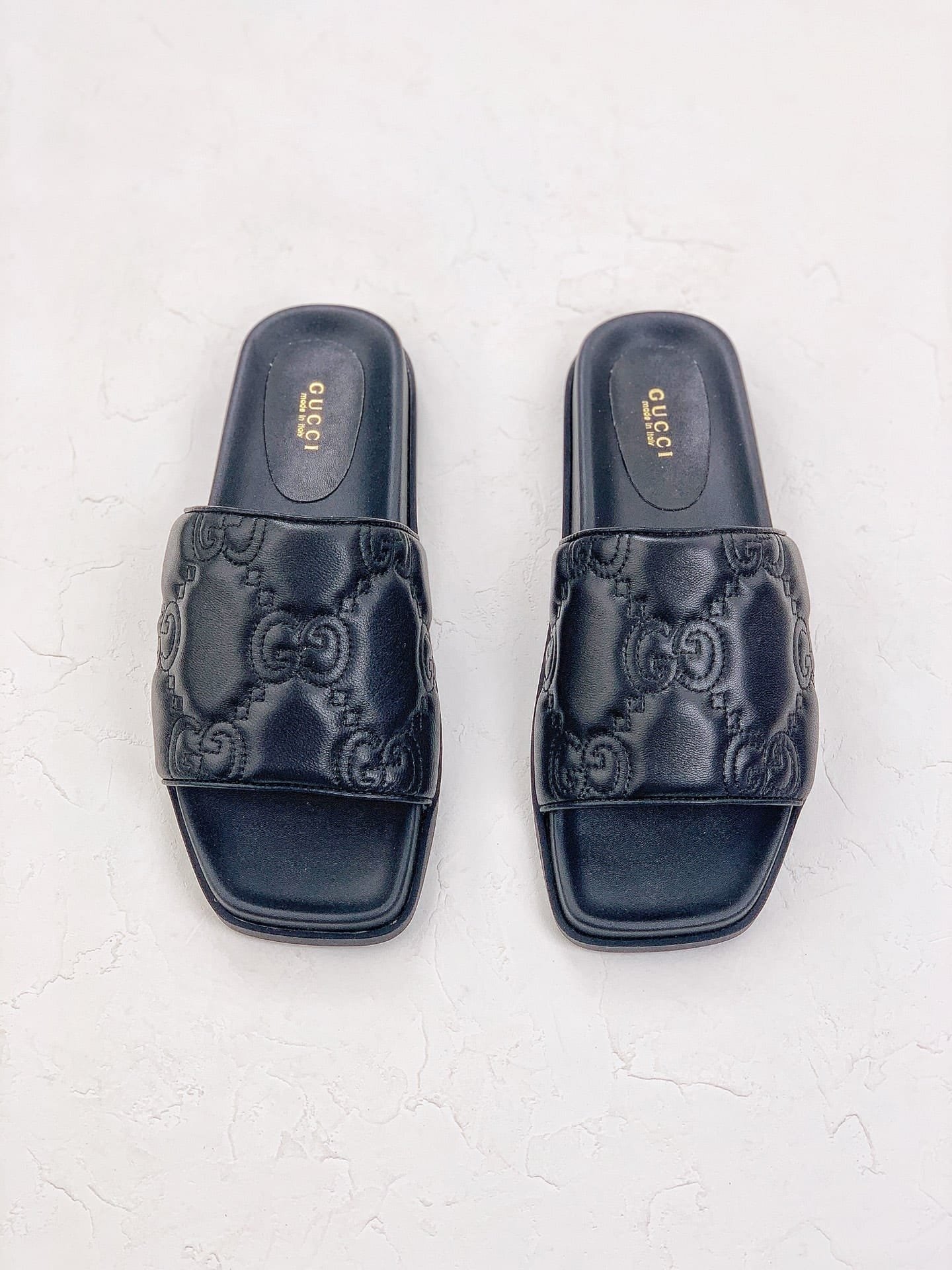 Gvc*1 Womens Gg Matelasse Slide Black 694714 Bko60 1000