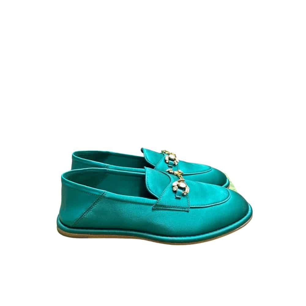 Gvc*1 Women’S Horsebit Loafer With Crystals Blue