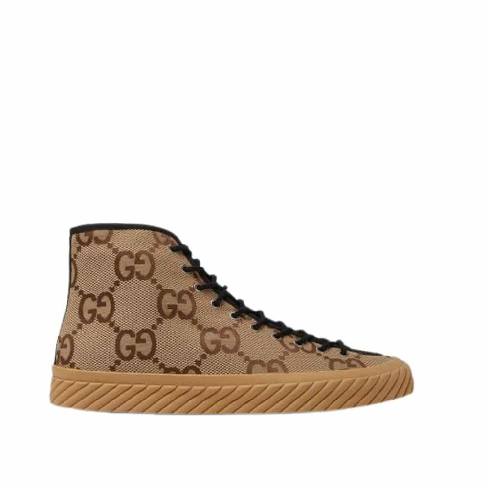 Gvc*1 All Over Gg Logo High Top Sneaker Brown