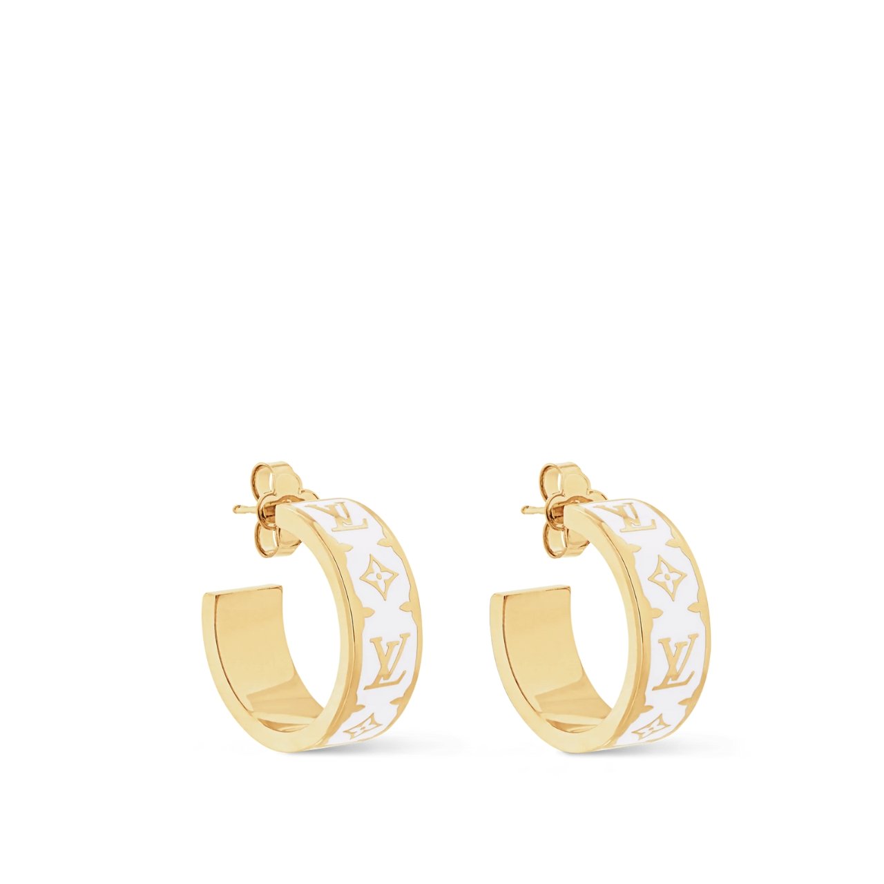 L0vis Vvtt0n Nanogram Enamel Earrings White M01830