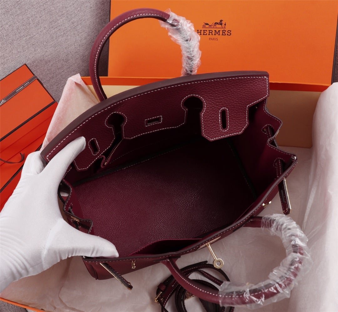 H**me5 Birkin B25 Togo Grenat Ghw Rouge Grenat 25Cm