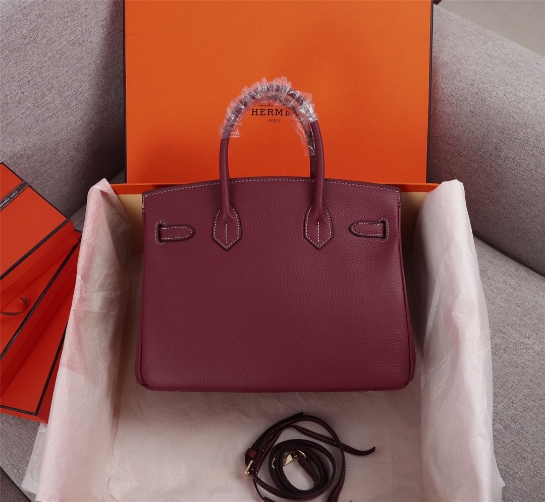 H**me5 Birkin B25 Togo Grenat Ghw Rouge Grenat 25Cm