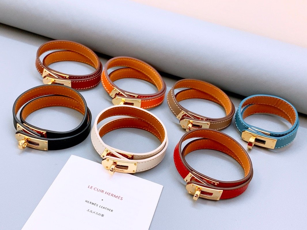 H**me5 Kelly Double Tour Bracelet Leather Black H068438Cd89T1