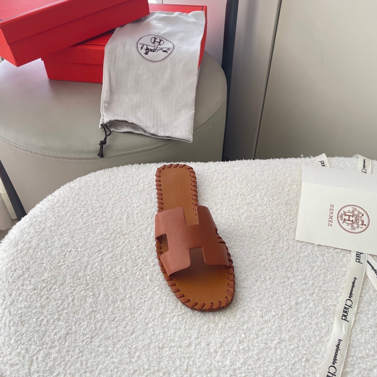 H**me5 Oran Sandals Stitching In Brown
