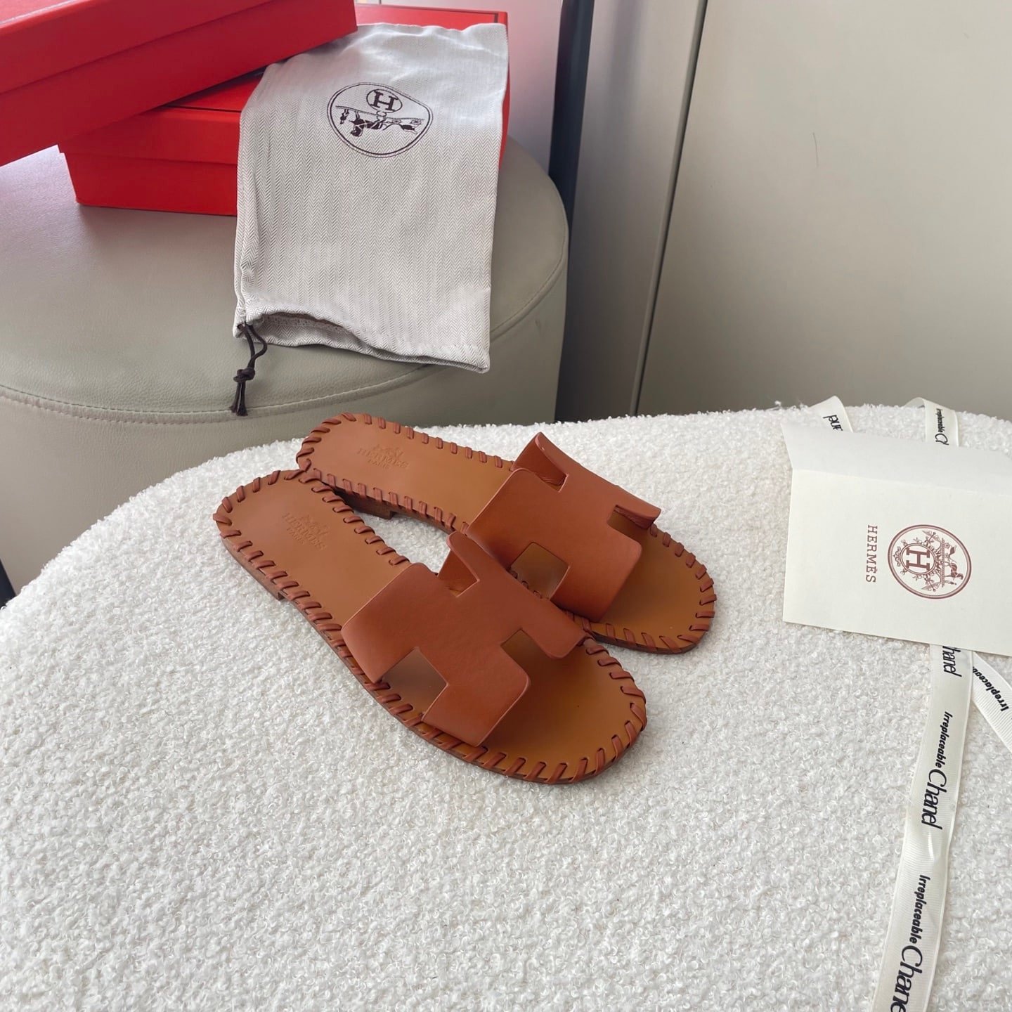 H**me5 Oran Sandals Stitching In Brown