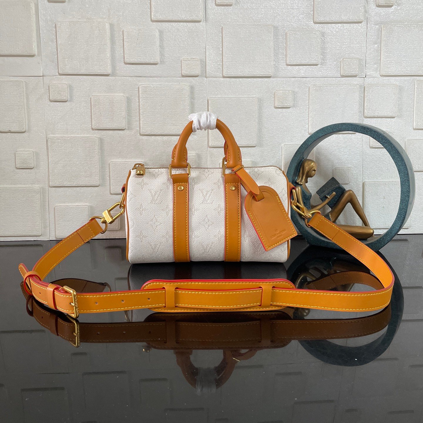 [S*per Vip 1:1] L0vis Vvtt0n Keepall Bandoulière 25 Off White 25Cm M15076