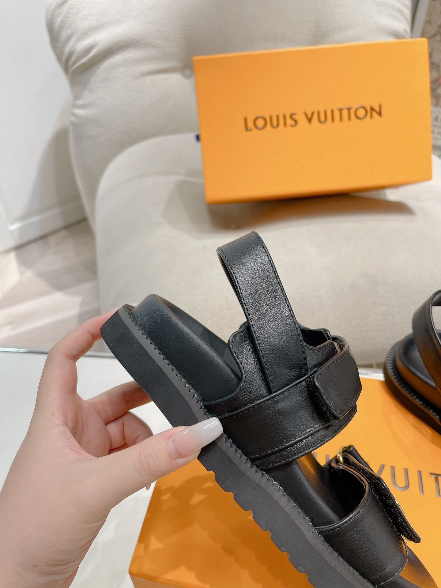 L0vis Vvtt0n Lv Sunset Flat Comfort Sandals Black 1Abw6W