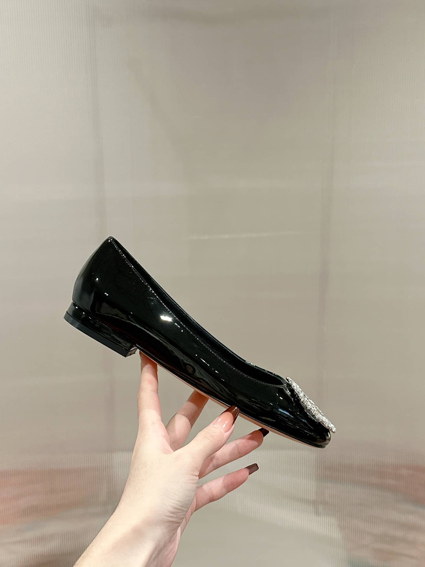 L0vis Vvtt0n Crystal Lv Ballet Flats Black