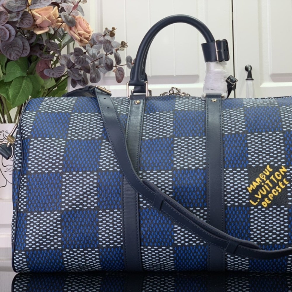 L0vis Vvtt0n Keepall Bandoulière 50 Damier Heritage Blue 50Cm N40861