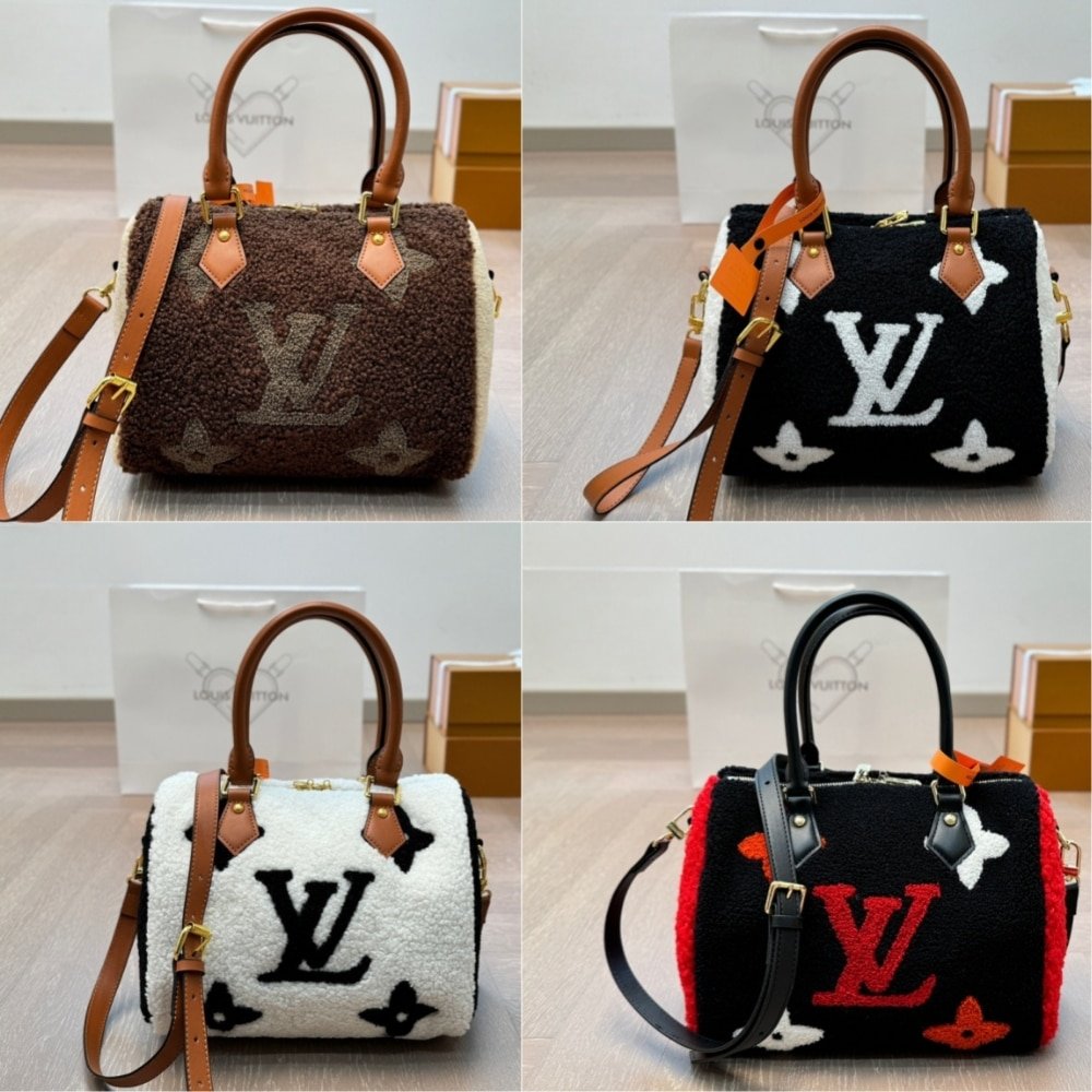 L0vis Vvtt0n Monogram Teddy Speedy Bandouliere Black White 25Cm