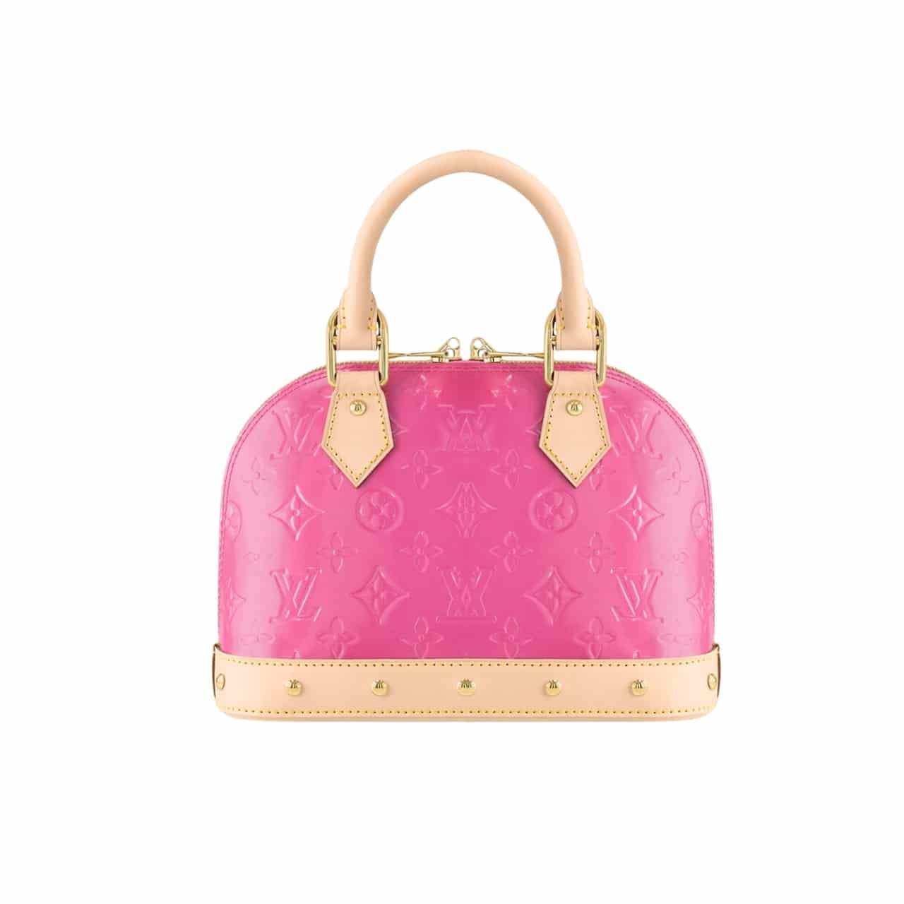 L0vis Vvtt0n Alma Nano Monogram Vernis Embossed Neon Pink 18Cm M90611