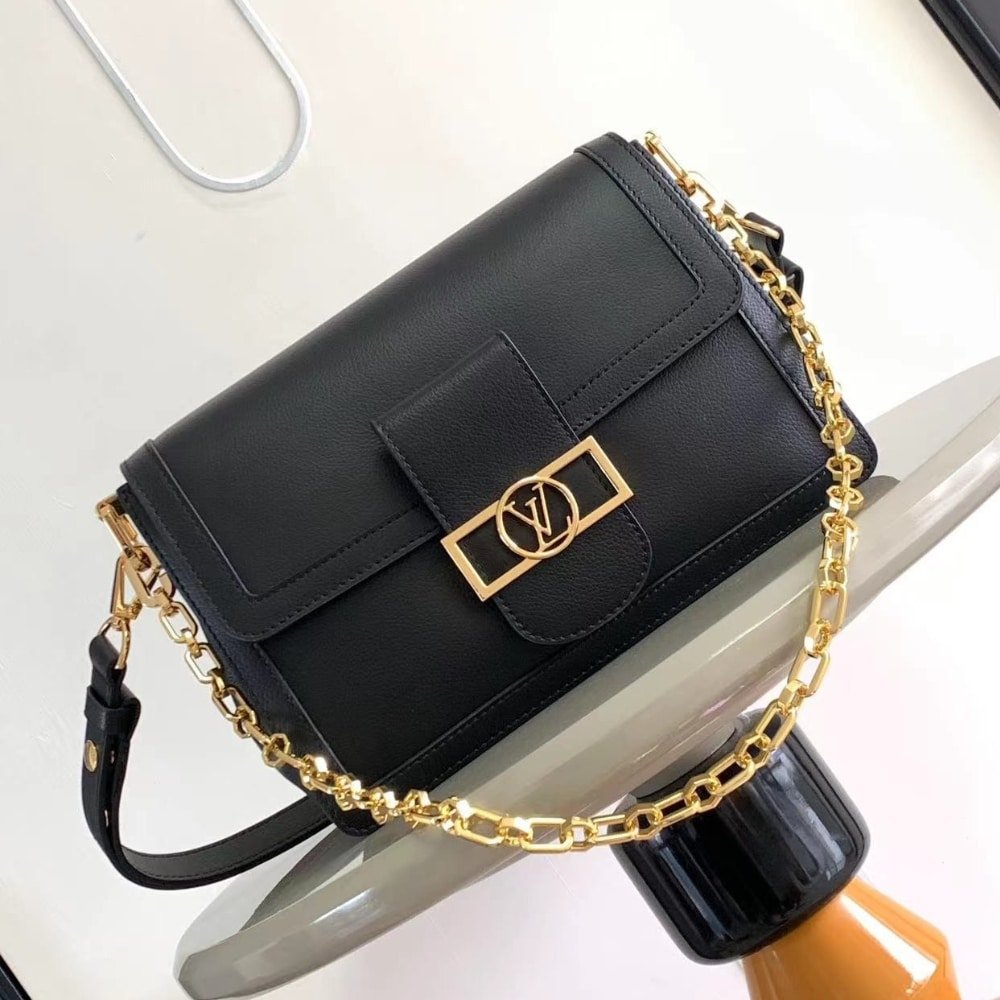 [S*per Vip 1:1] L0vis Vvtt0n Dauphine Soft MM Calfskin Black 24Cm M25209