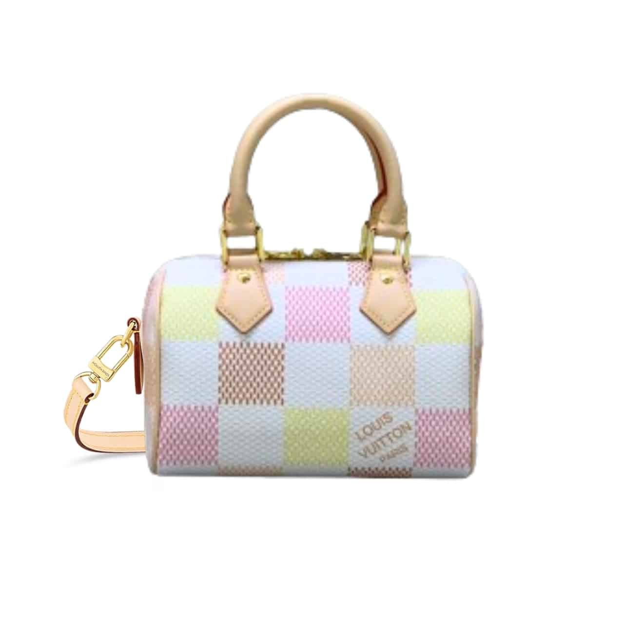 L0vis Vvtt0n Speedy Bandoulière Damier Canvas Peach 20Cm