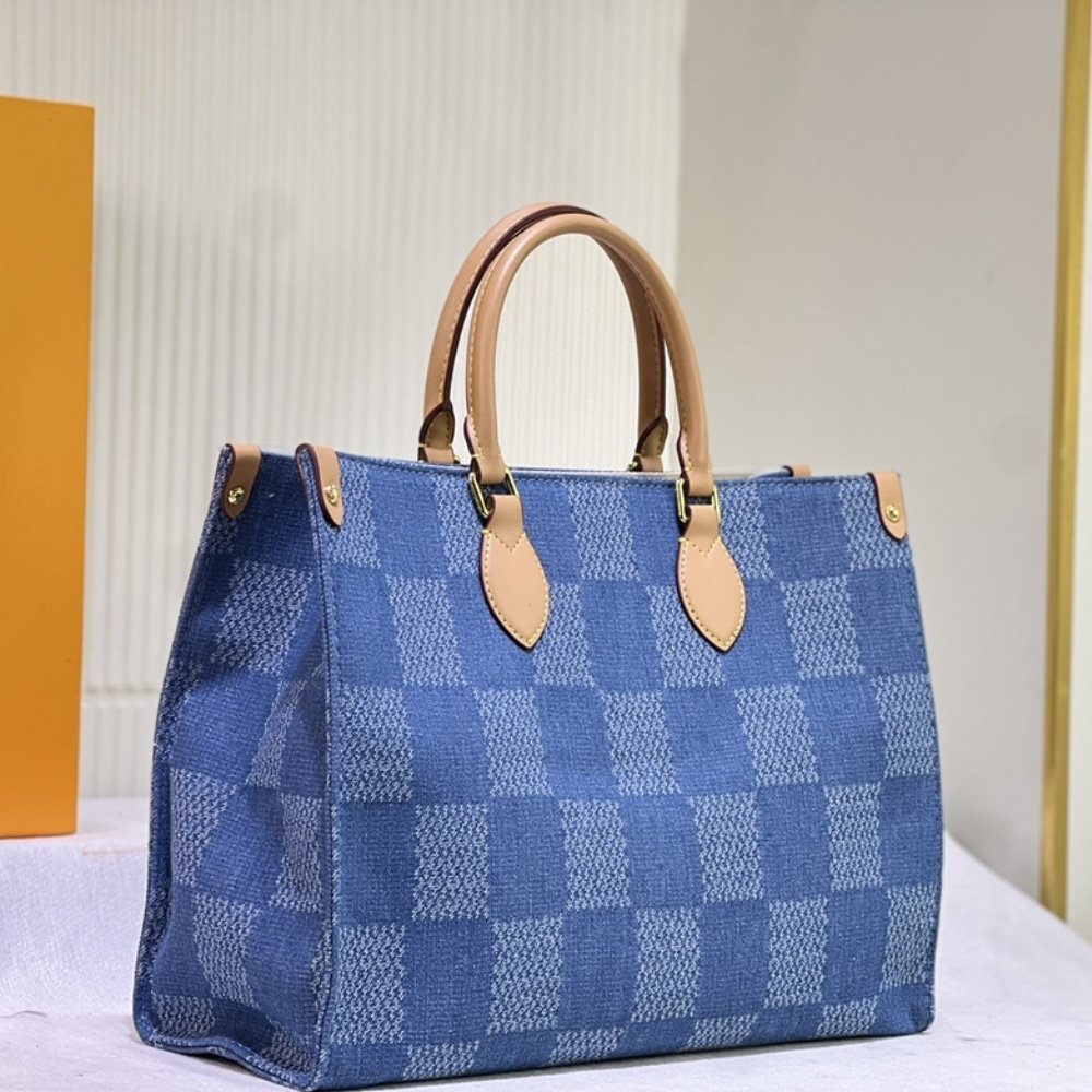 L0vis Vvtt0n On The Go MM Damier Denim Blue 35Cm
