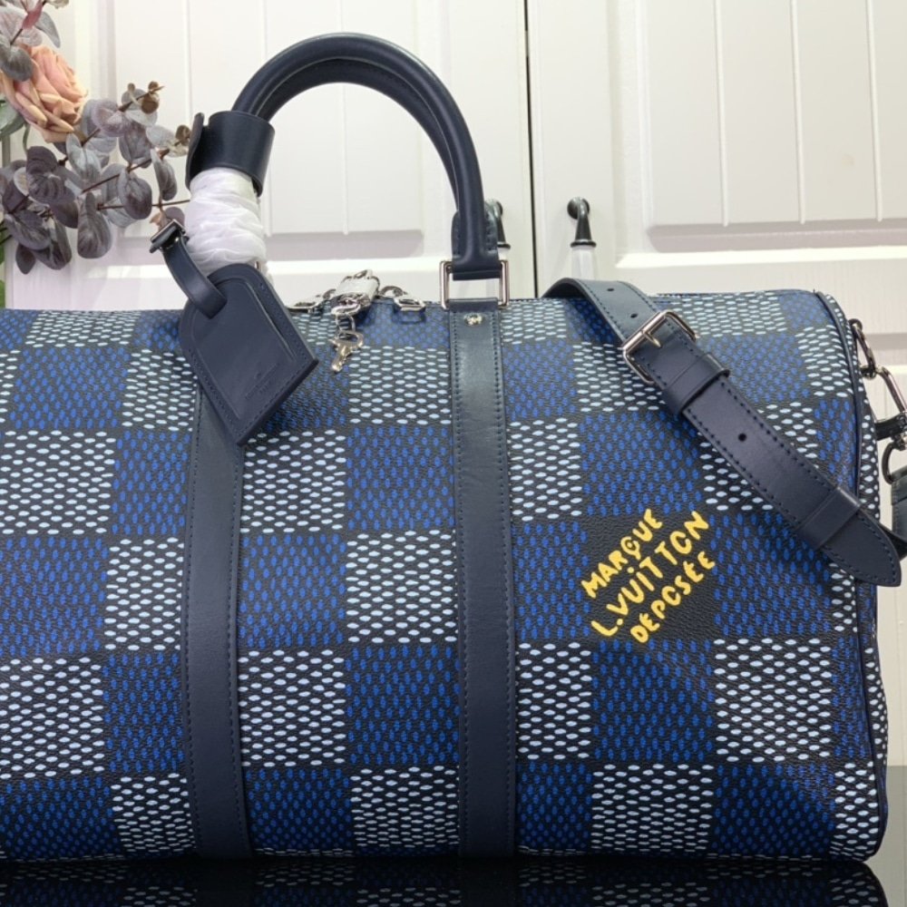 L0vis Vvtt0n Keepall Bandoulière 50 Damier Heritage Blue 50Cm N40861