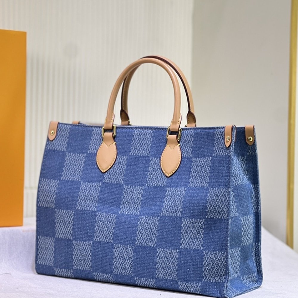 L0vis Vvtt0n On The Go MM Damier Denim Blue 35Cm