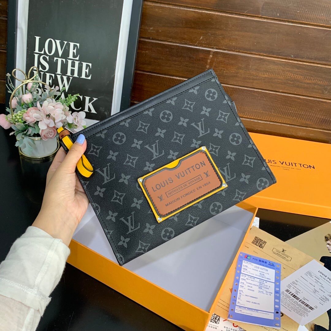 L0vis Vvtt0n Discovery Pochette Clutch Monogram Eclipse Black 26Cm