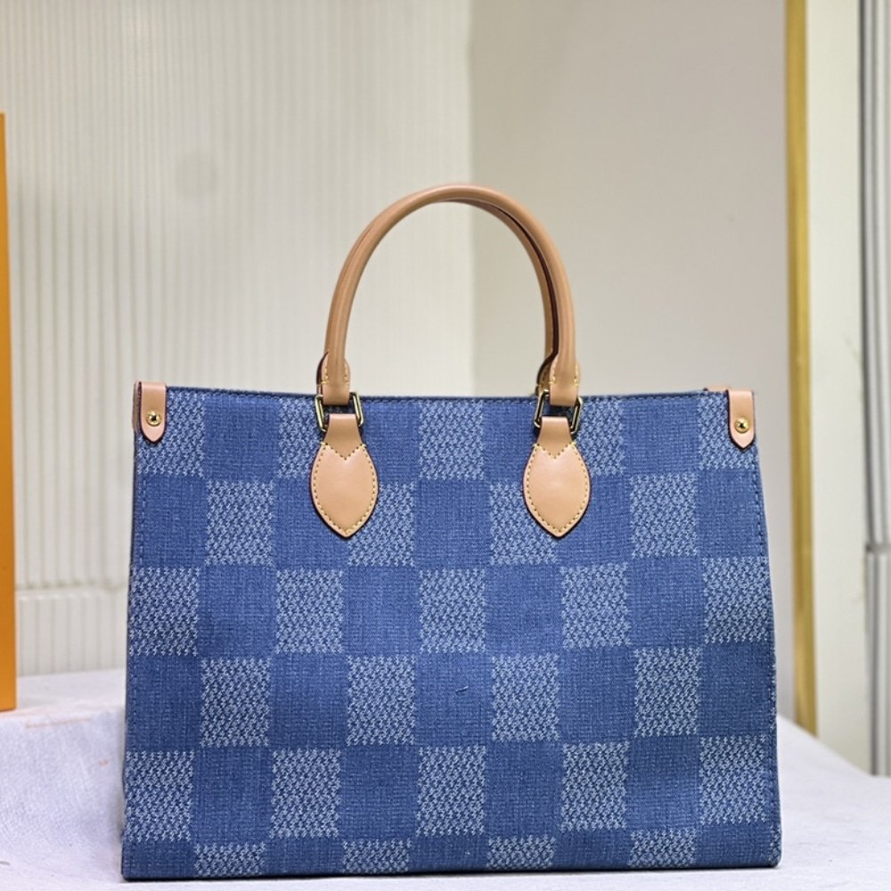 L0vis Vvtt0n On The Go MM Damier Denim Blue 35Cm