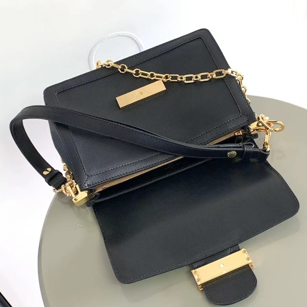 [S*per Vip 1:1] L0vis Vvtt0n Dauphine Soft MM Calfskin Black 24Cm M25209