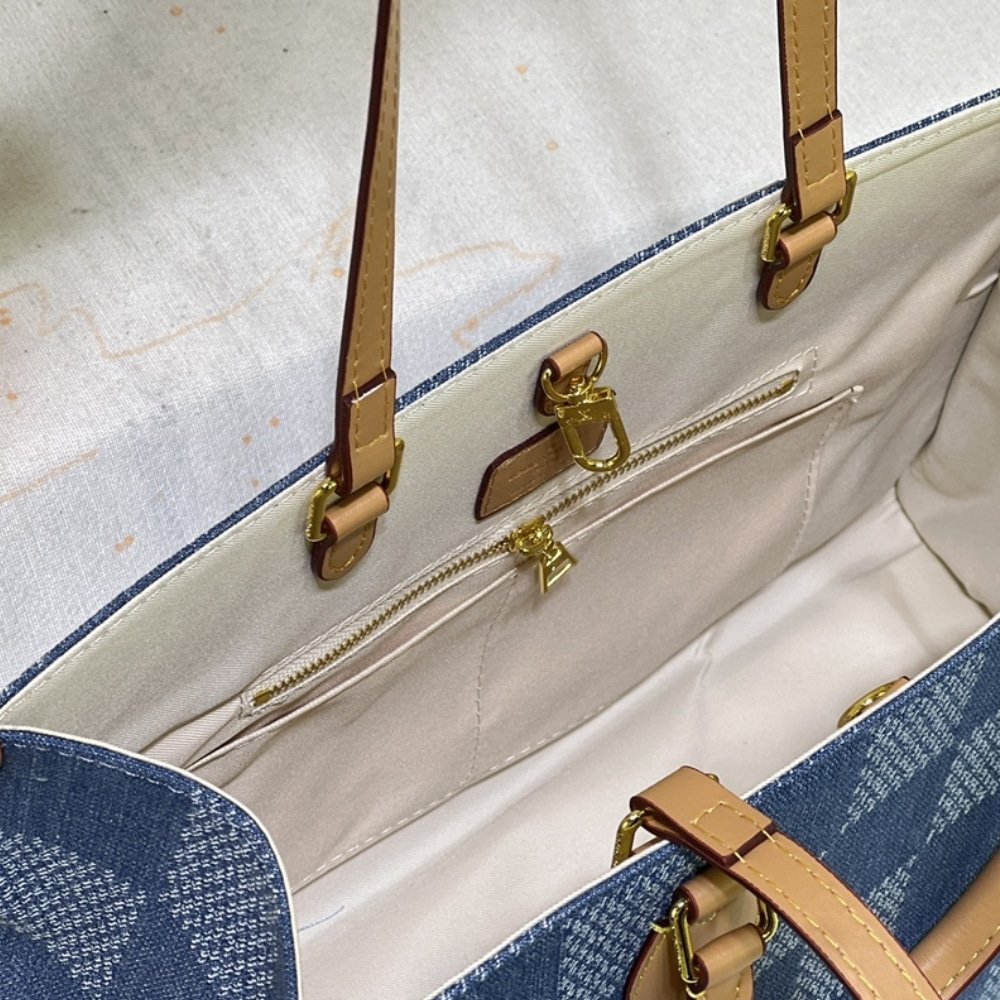 L0vis Vvtt0n On The Go MM Damier Denim Blue 35Cm