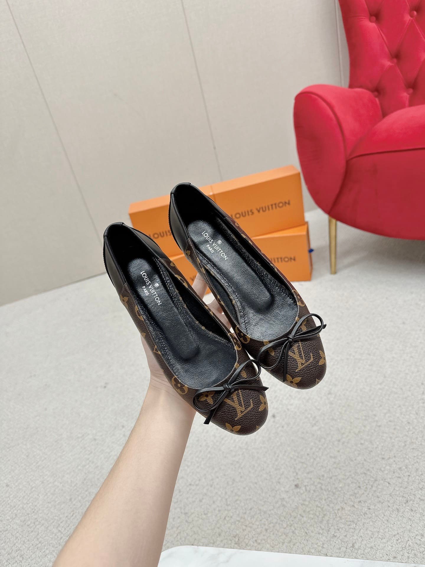 L0vis Vvtt0n Joy Ballerina Flats Monogram Brown