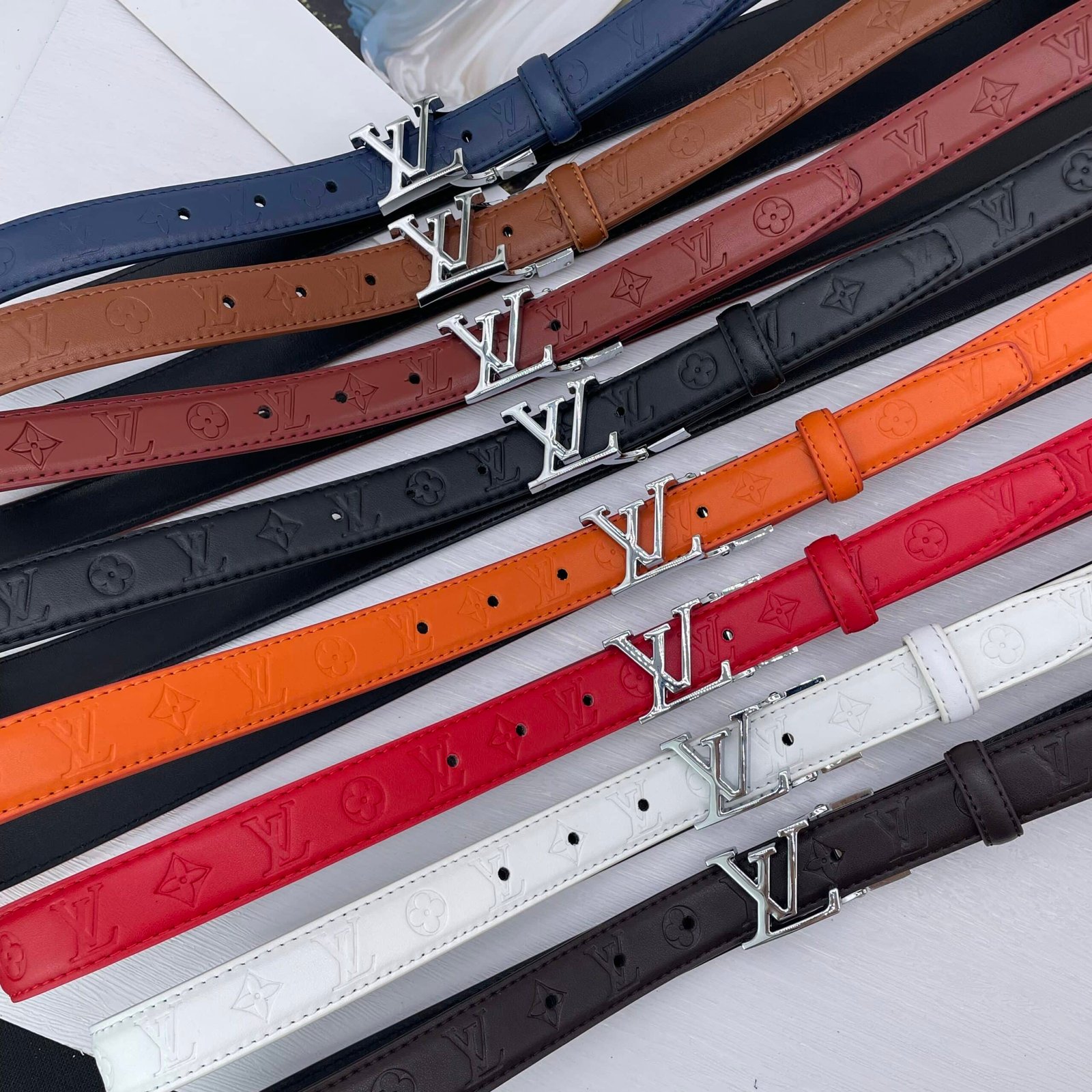 L0vis Vvtt0n Initiales Leather Belt Monogram Orange 25Mm