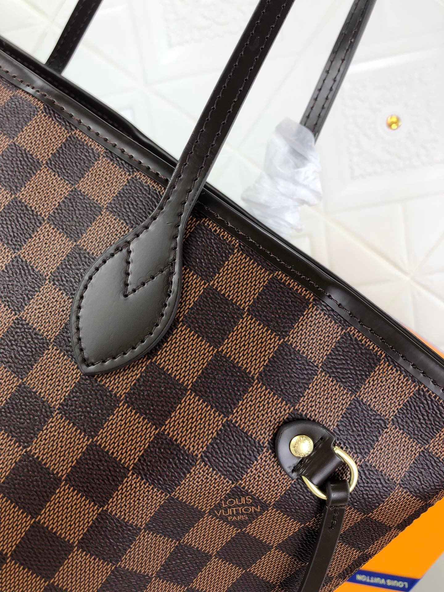 L0vis Vvtt0n Damier Ebene Neverfull Mm Brown And Light Pink 32Cm N41603