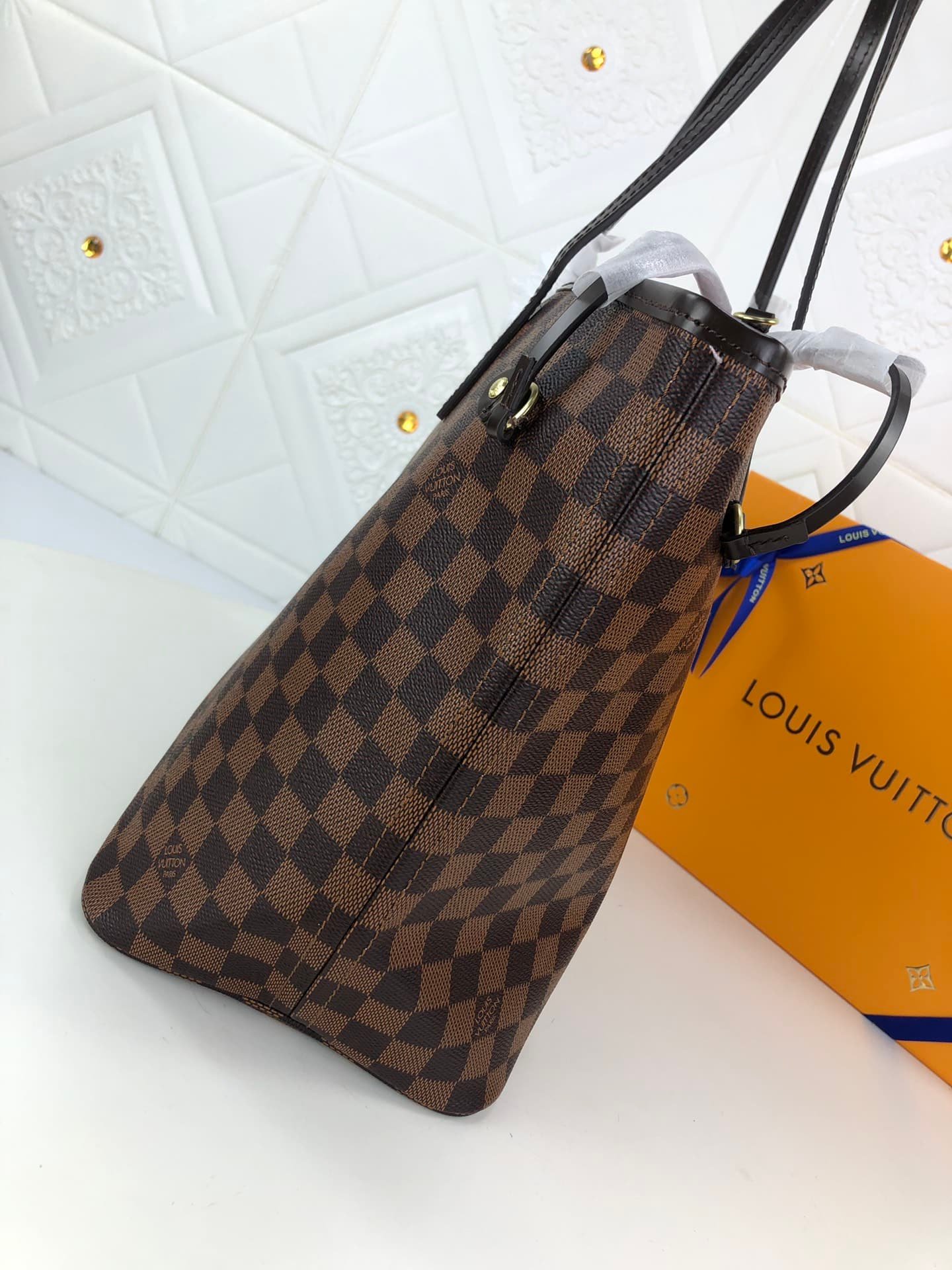 L0vis Vvtt0n Damier Ebene Neverfull Mm Brown And Light Pink 32Cm N41603
