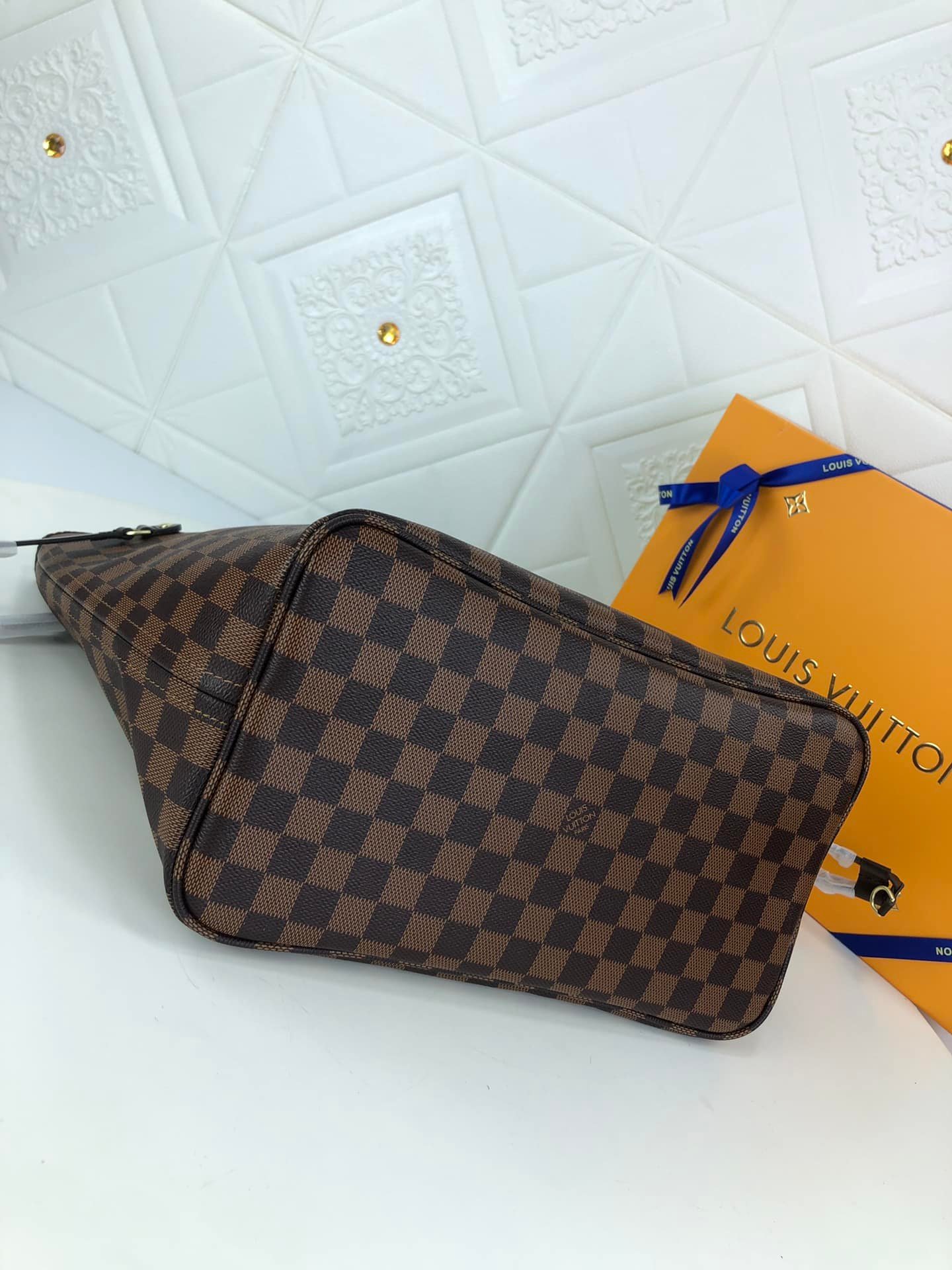 L0vis Vvtt0n Damier Ebene Neverfull Mm Brown And Light Pink 32Cm N41603