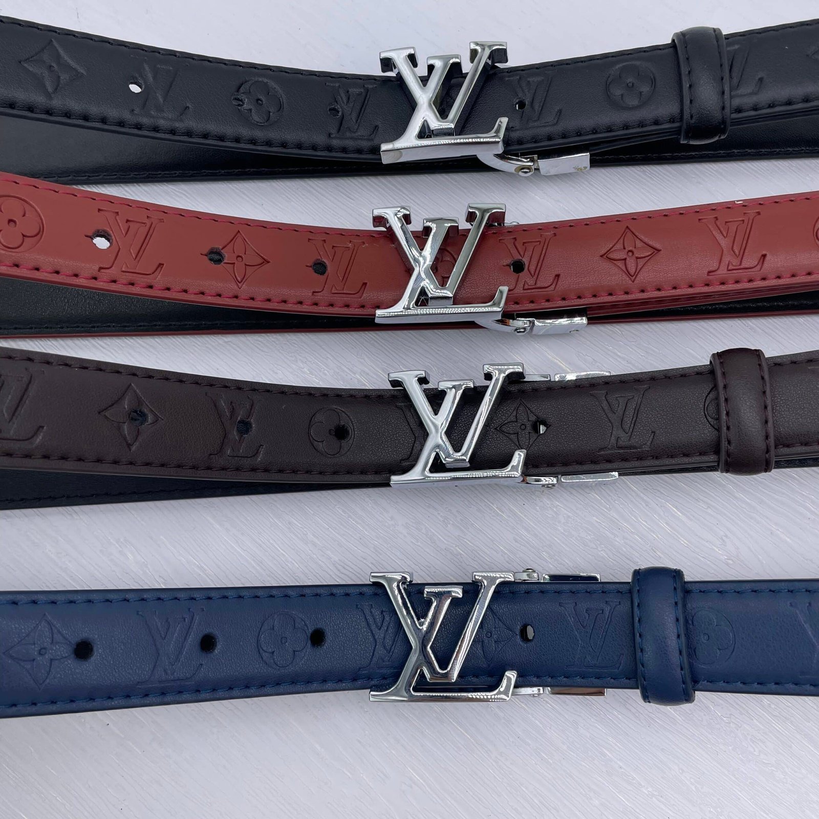 L0vis Vvtt0n Initiales Leather Belt Monogram Black 25Mm