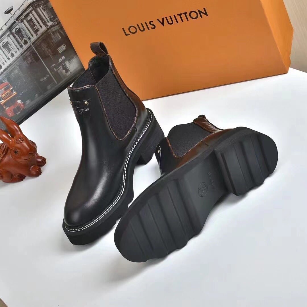 L0vis Vvtt0n Lv Beaubourg Ankle Boots Calf Leather Black 1A8949