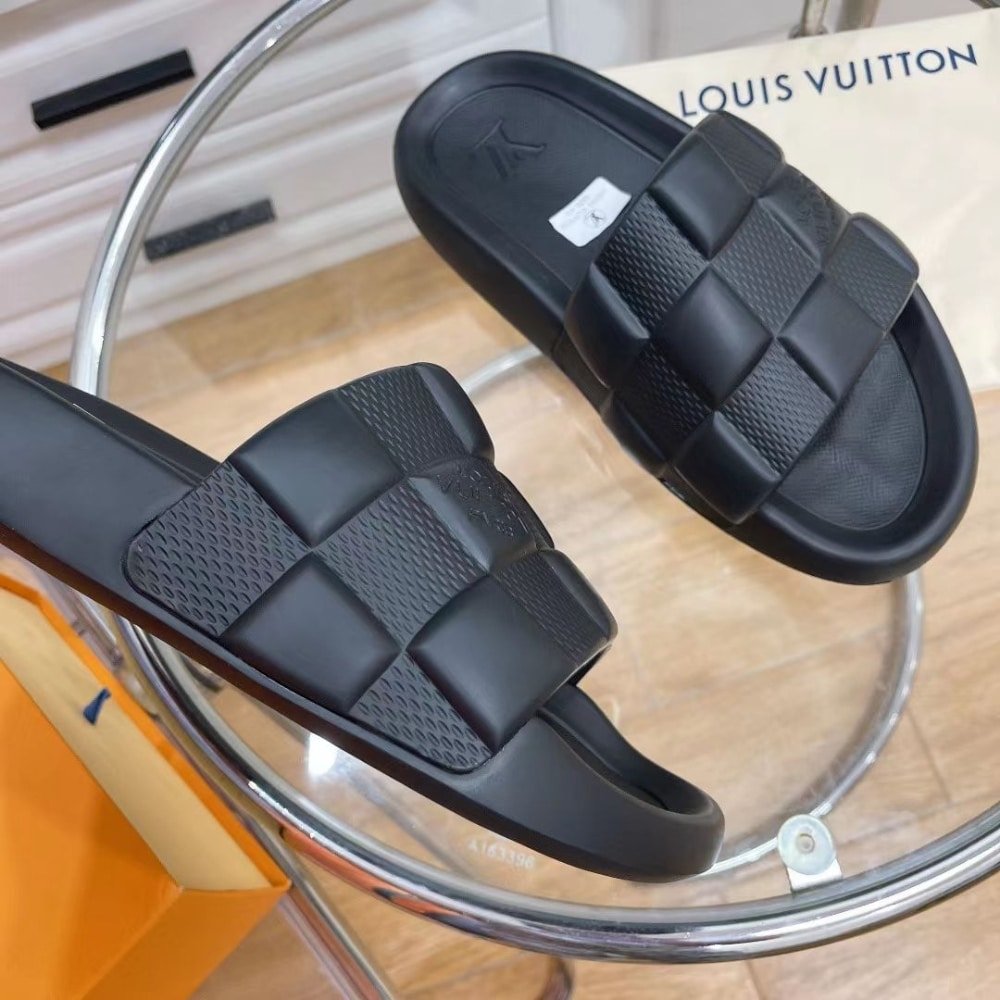 L0vis Vvtt0n Waterfront Mule Maxi Damier Rubber Black