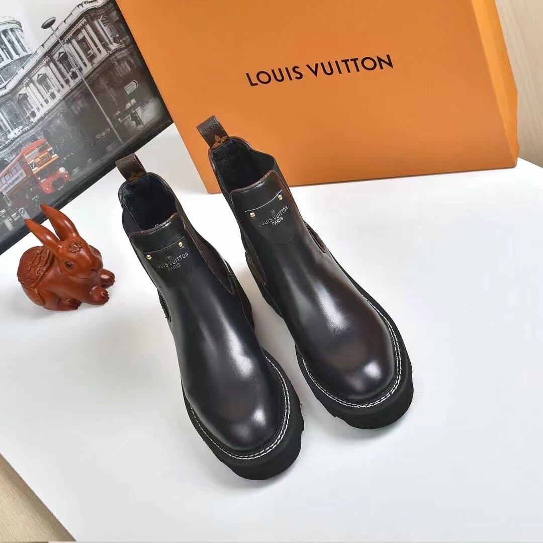 L0vis Vvtt0n Lv Beaubourg Ankle Boots Calf Leather Black 1A8949