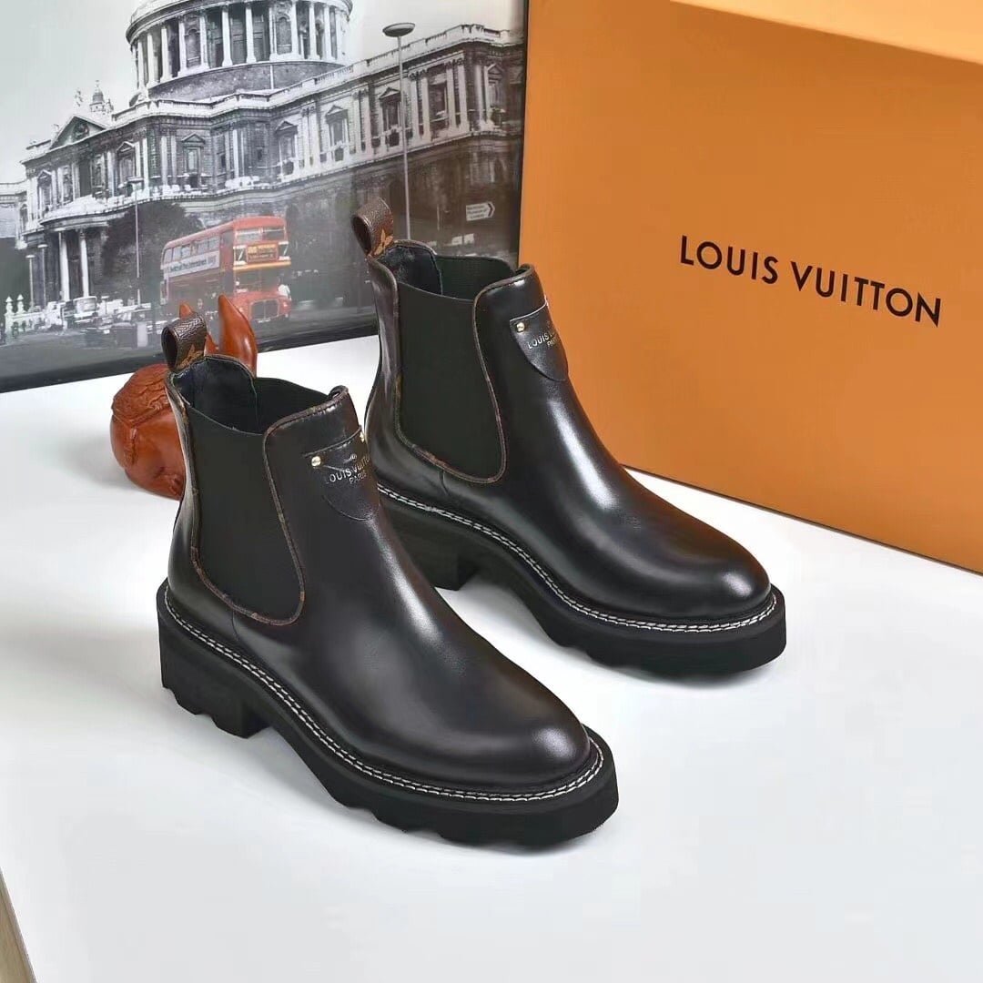 L0vis Vvtt0n Lv Beaubourg Ankle Boots Calf Leather Black 1A8949