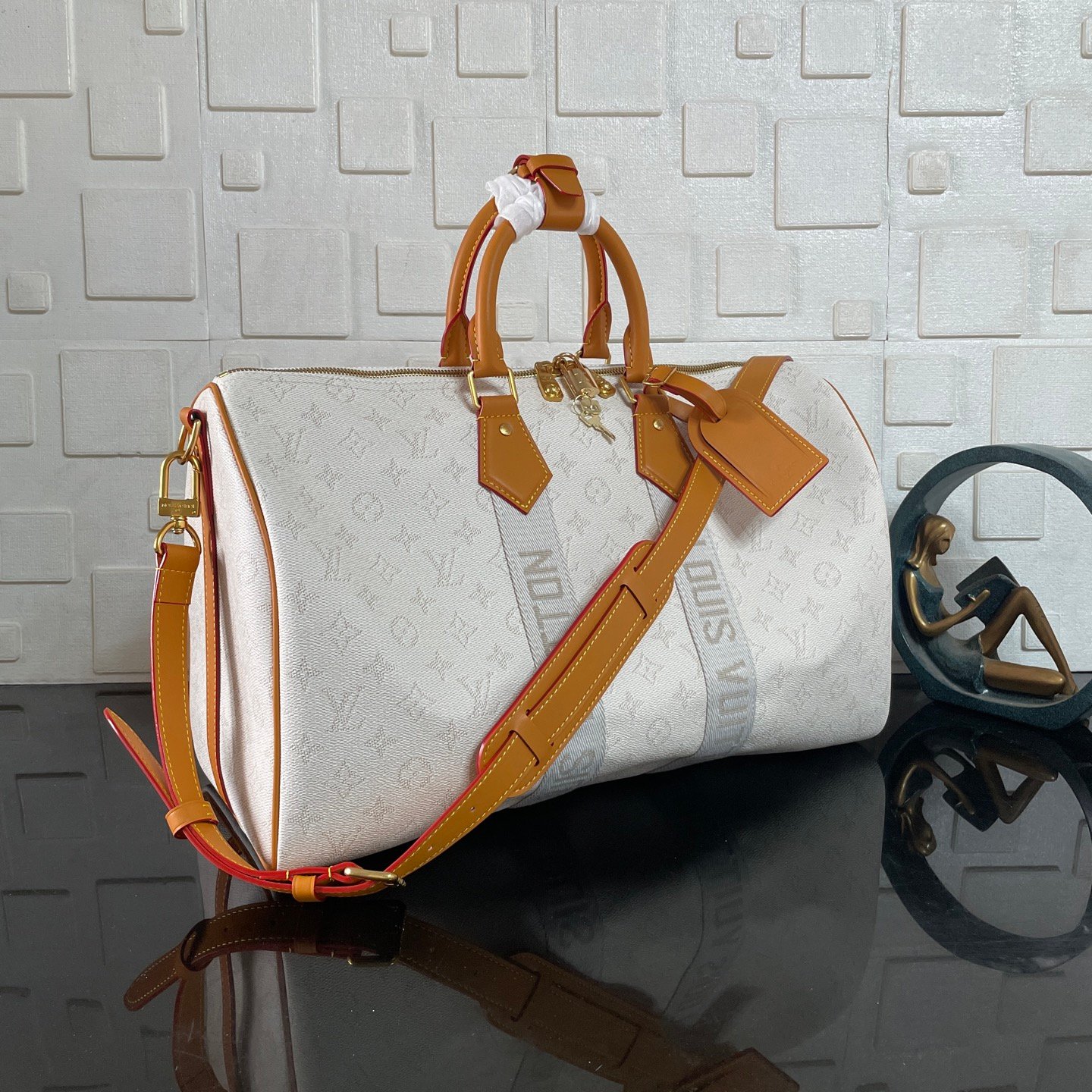[S*per Vip 1:1] L0vis Vvtt0n Keepall Bandoulière 45 Off White 45Cm M14838