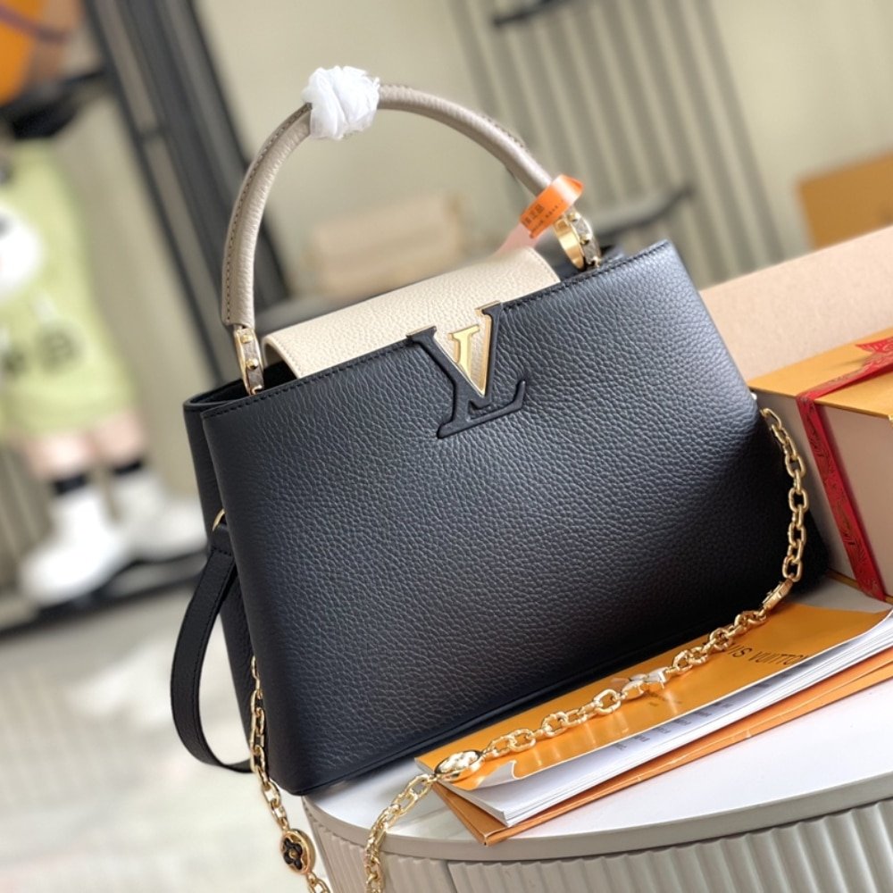 L0vis Vvtt0n Capucines BB Bag Black And Grey 27Cm M20708
